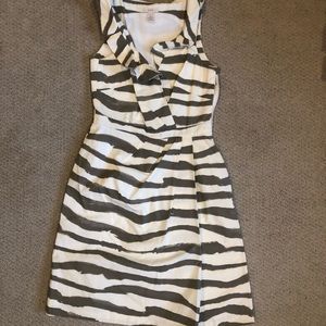 J Crew dress. Cream and taupe stripes. Size 0